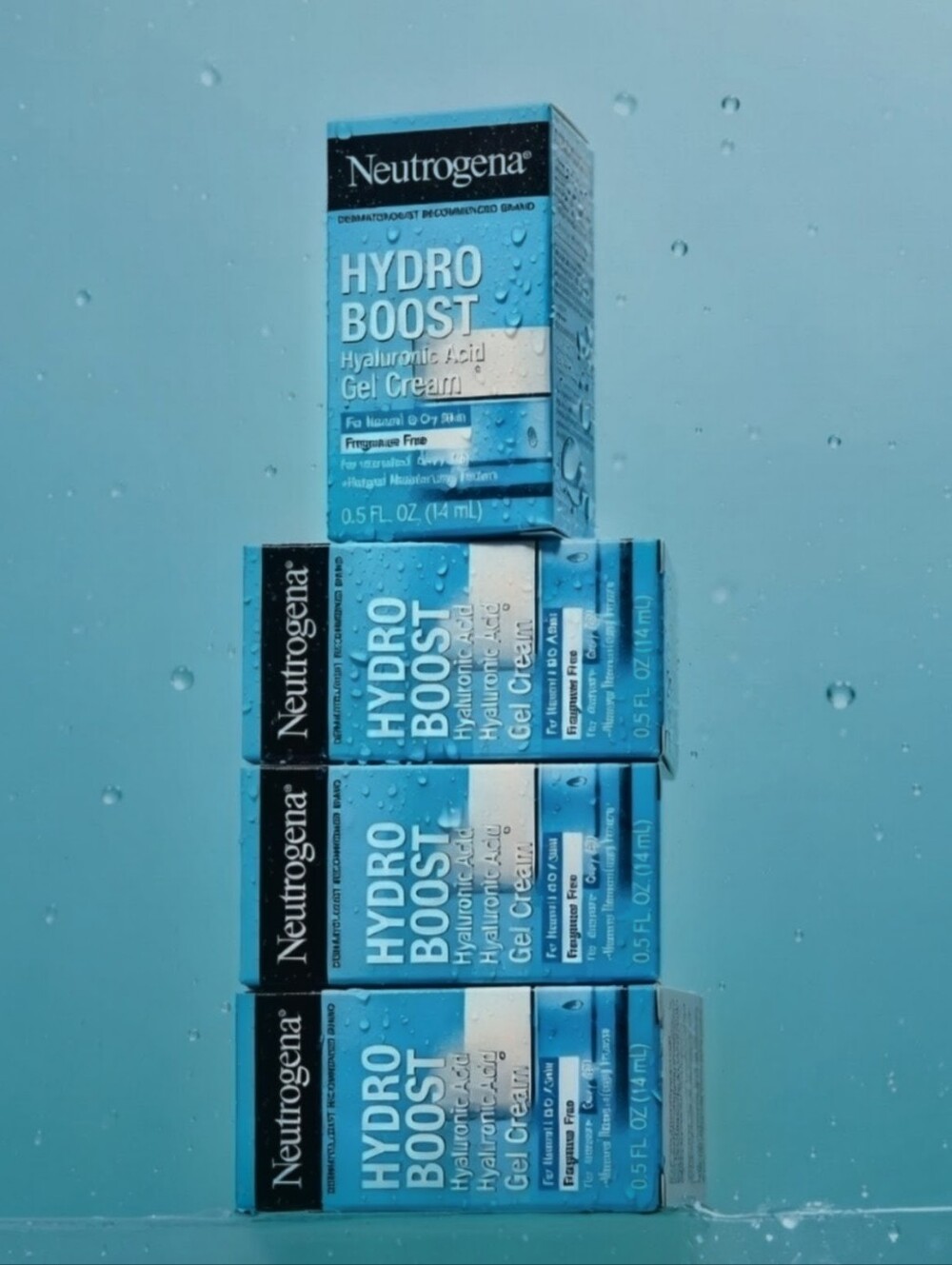 Bundle of 4 Neutrogena Hydro Boost Hyaluronic Acid Gel Creams (0.5 fl oz each).